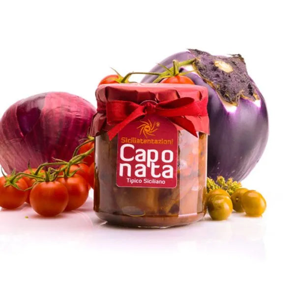 Caponata Siciliana – Aubergine in zoet-zure tomatensaus (270 g)